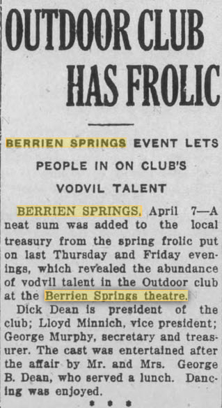 Berry Theatre - 1925 7 Apr Article